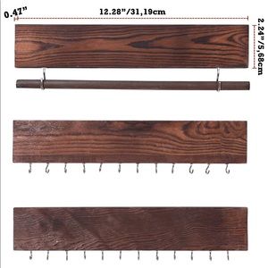 Wood jewelry wall hanger set of 3